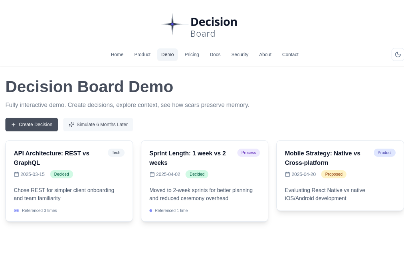 Decision Board 產品畫面